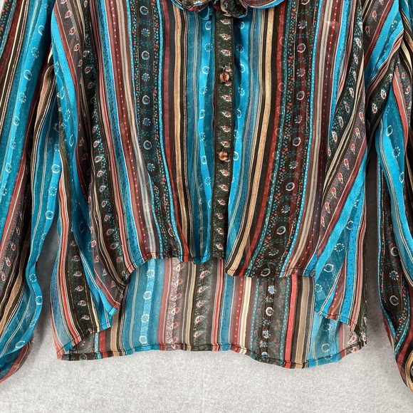 Vintage Icinoo The Silk Farm 100% Silk Art To Wear Top Blouse Womens Size 8 - Picture 6 of 16